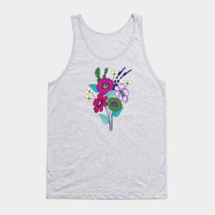 Colorful hand drawn flower bouquet Tank Top